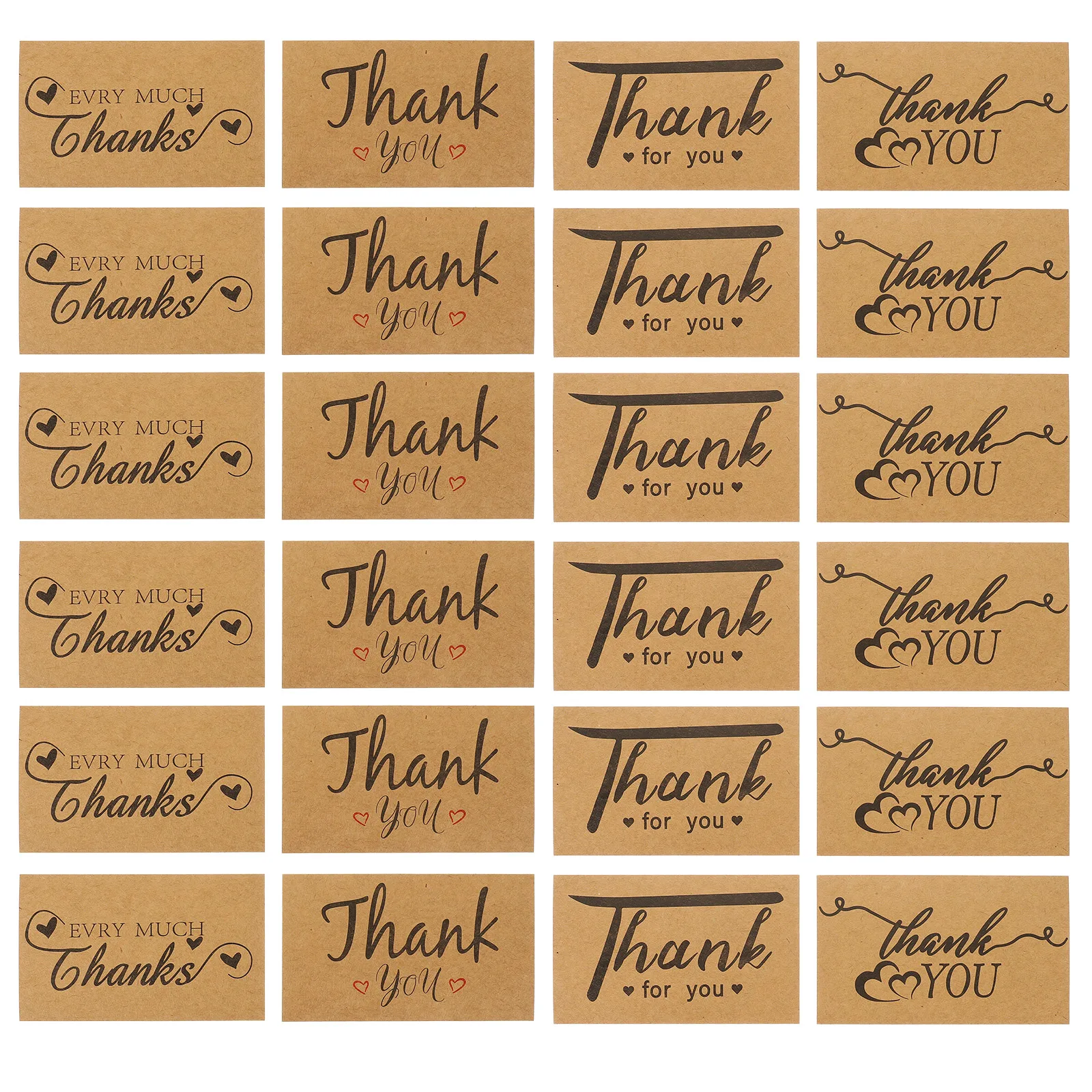 

120pcs Thanks Compact Lightweight Decorative Cards Envelope Friendly Bridal Shower Greeting Gift Thank You Cards