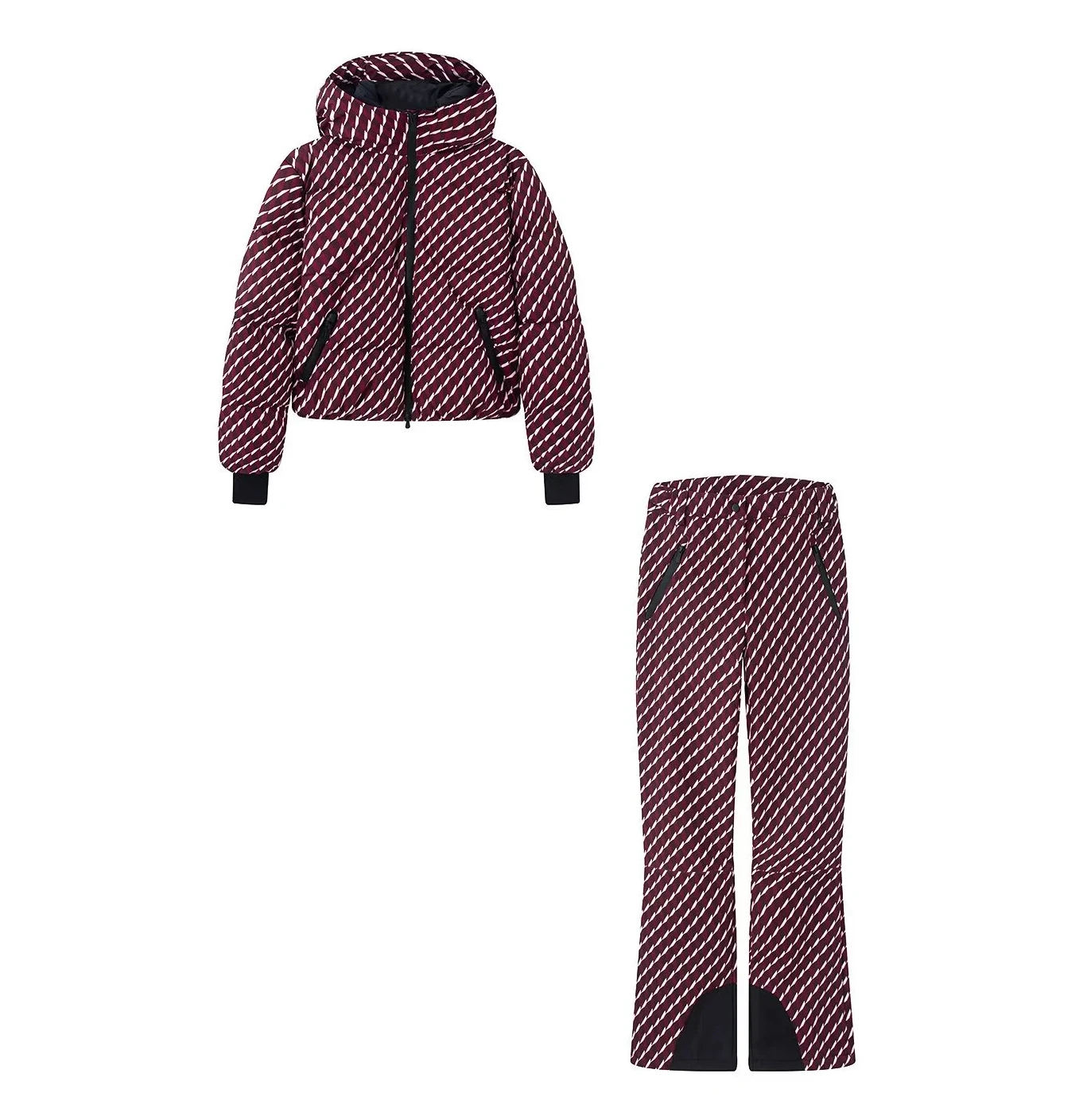 

Женский комплект брюк с высокой талией и рогом, стильная куртка на молнии с длинными рукавами и воротником-стойкой, пуховик с капюшоном