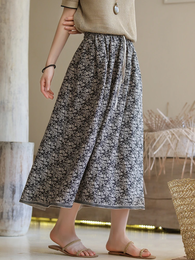 

Льняной костюм Mallin Original Design: новая весенняя коллекция, 4 предмета, с принтом «Капли дождя», повседневный, приталенный, с юбкой, для деловых встреч