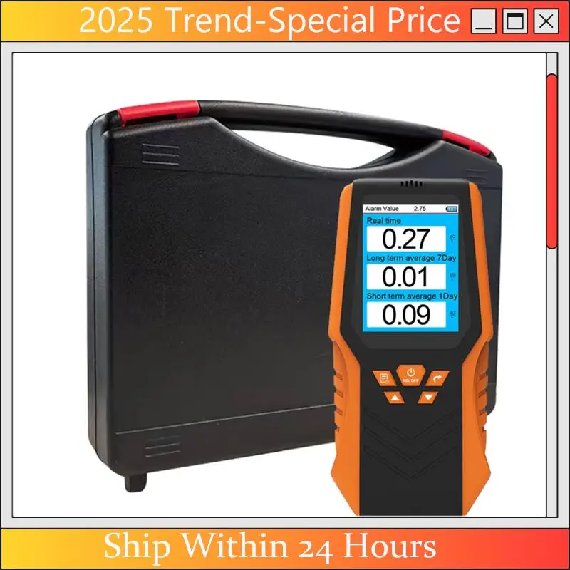 (Lo último) Detector de Radón portátil con pantalla LCD en tiempo Real, precisión precisa a largo plazo/corto, promedio para el Kit de prueba escolar en el hogar