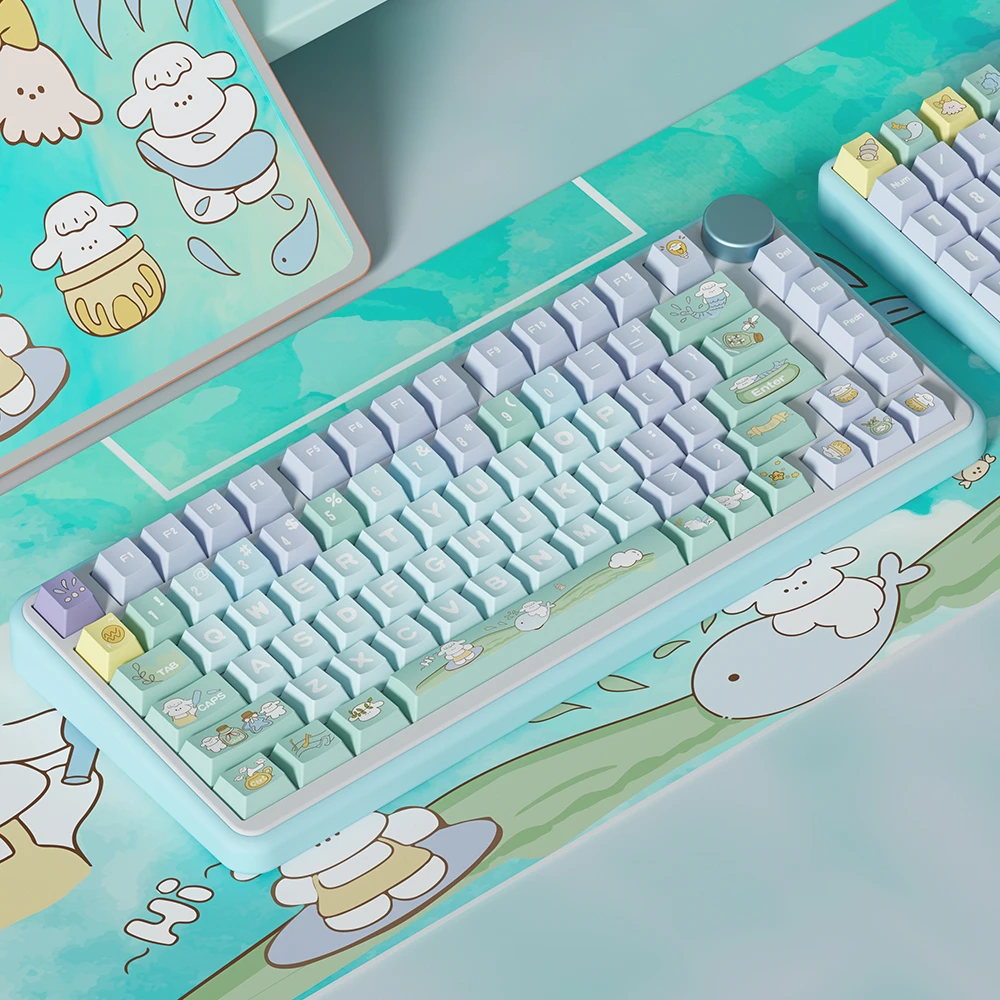 Aquarius Keycap Constellation Keycap Cute Cartoon Cherry Pbt Keycaps For 68/75/84/87/98/104 Mechanical Keyboard Green Keycap