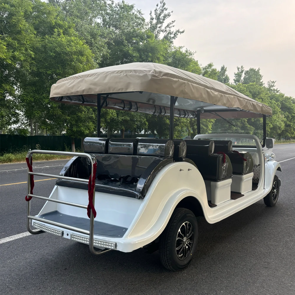 2026 Hot Sale 11 Seater Electric Golf Car Shuttle Bus Classic Wedding Car Retro Vintage Car Tourist Sightseeing Car Golf Cart