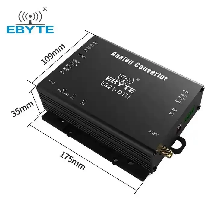 Ebyte E821-DTU(2I2-400SL) dtu 20ma 4 Channel Analog Data Acquisition Industrial RS485 433MHz Wireless Transceiver MODBUS RTU