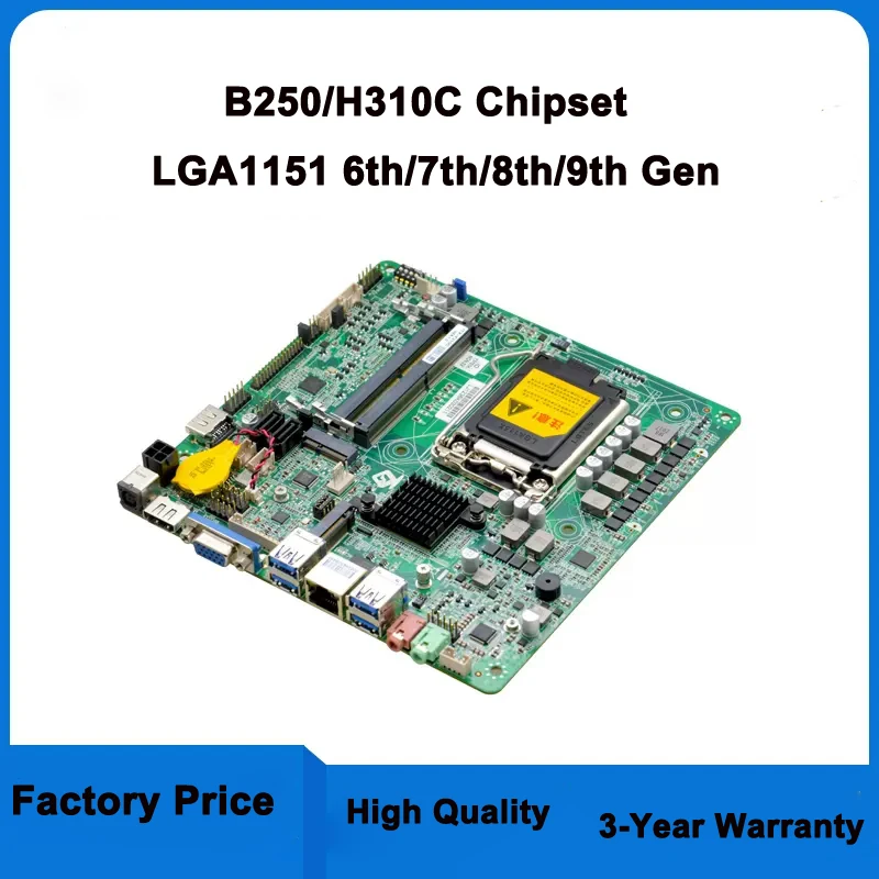 Tudo em um PC Mainboard Intel H310C B250 Chipset LGA1151 i3 i5 PS2 LAN COM LVDS GPIO Mini Itx Motherboard para máquina de caixa