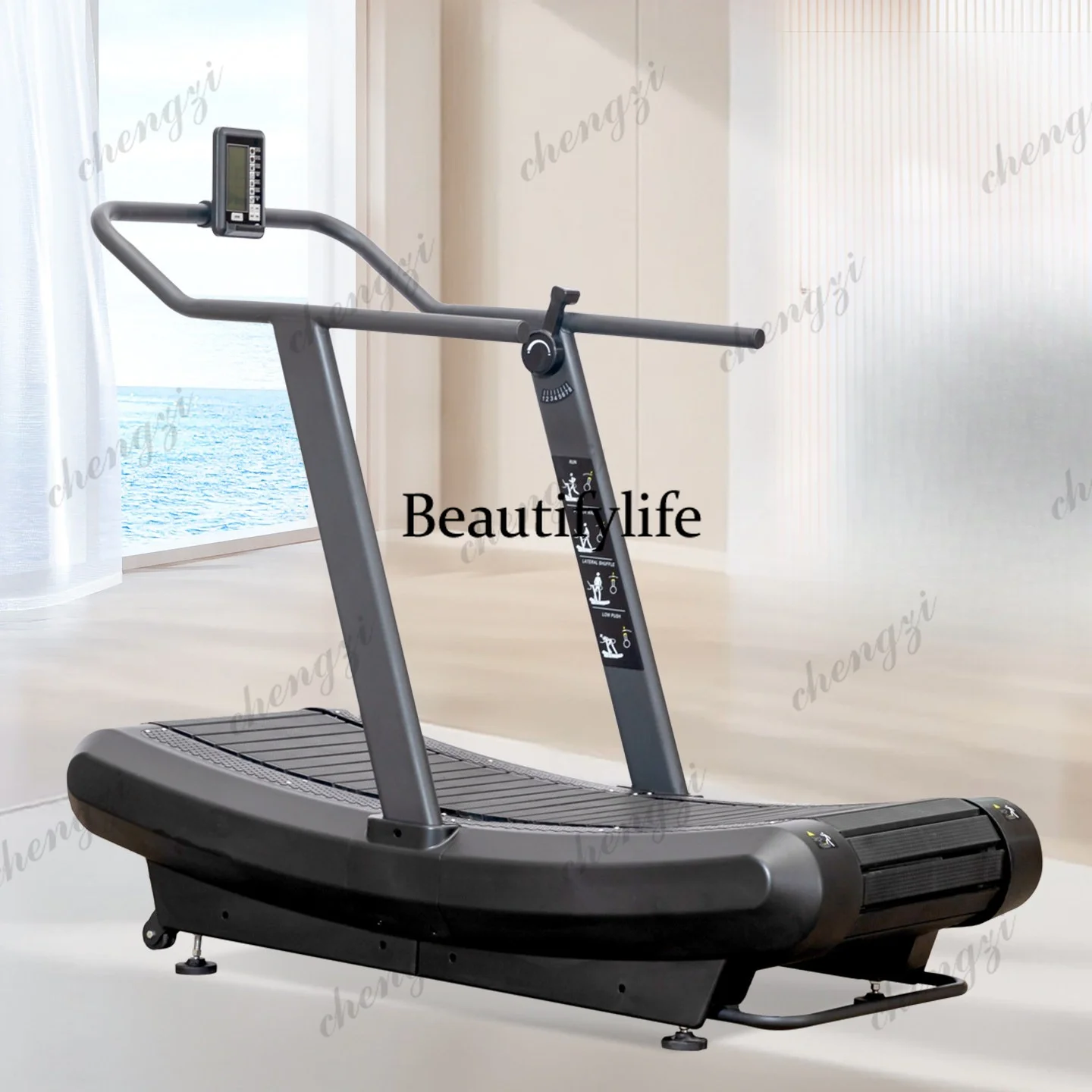 Commercial Gym Professional Fitness Equipment Resistance Adjustable Arc Mechanical Magnetic Control Unassisted Treadmill