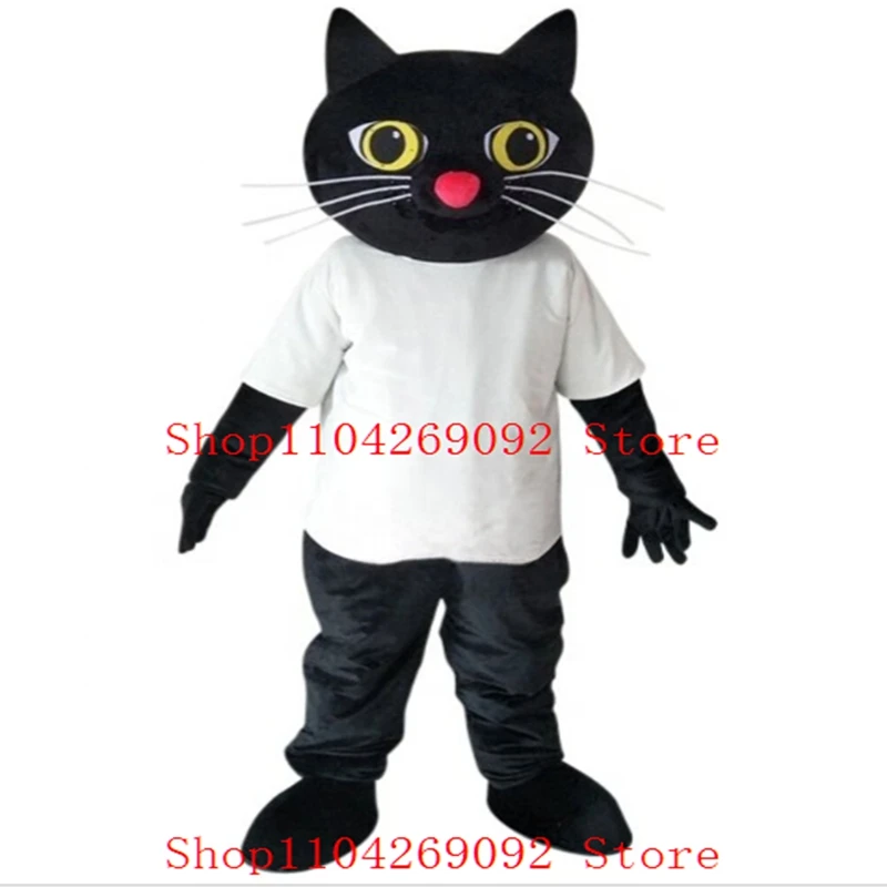 

Adult Size Black Cat Plush Mascot Costume for Sale Cartoon Cosplay Costume Halloween Anime Character Custom Birthday Party Event