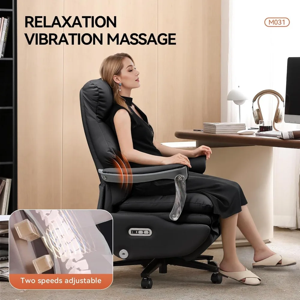 كرسي مكتب كهربائي مريح كبير وطويل القامة مع محرك مزدوج ووظيفة التدليك