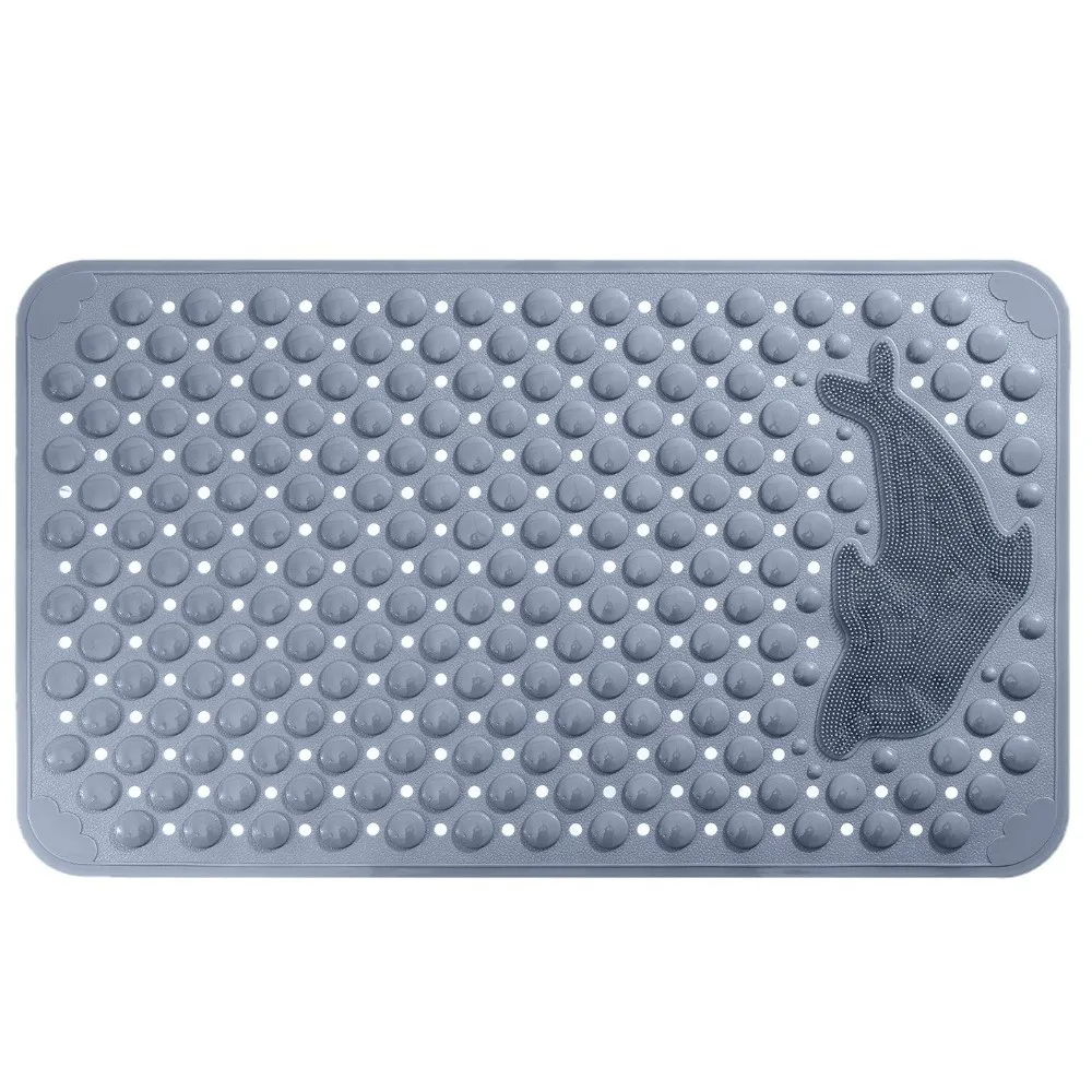 

New 70*35cm Non-Slip Shower Mat with Suction Cup Drainage Holes Shower Pad Multi-Color Washable Bathroom Carpet Bathroom