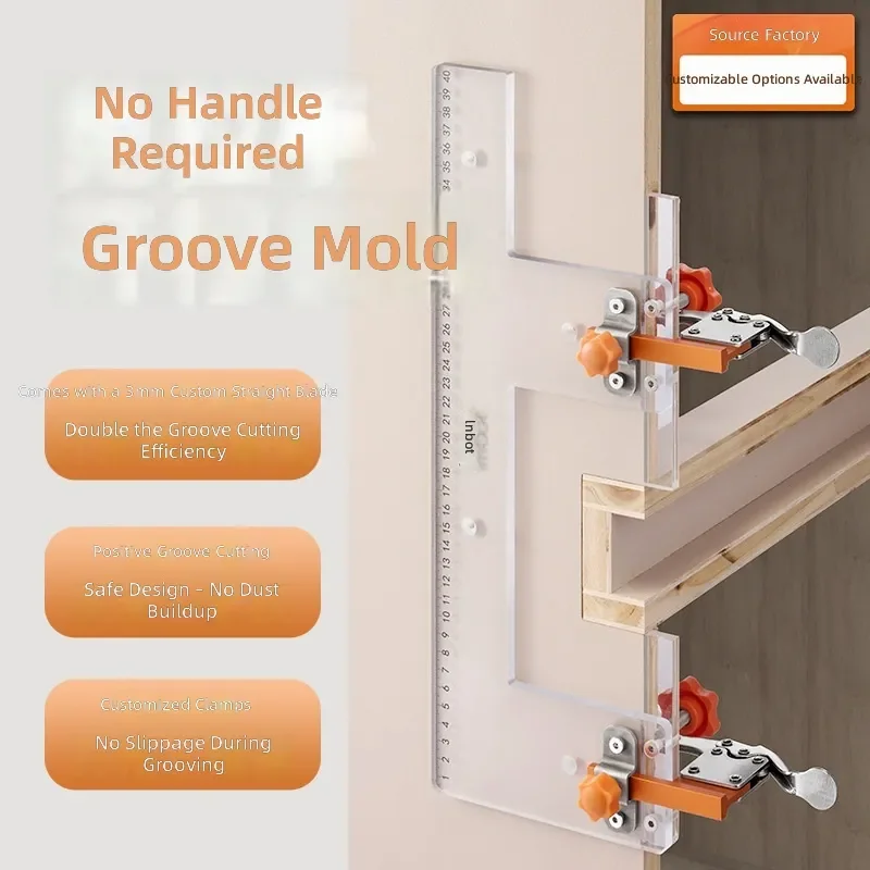 U Shaped L Shaped Slotting Tool Cabinet Wardrobe Door Handle Hole Cutter Woodworking Router Bit Jig Furniture Hardware