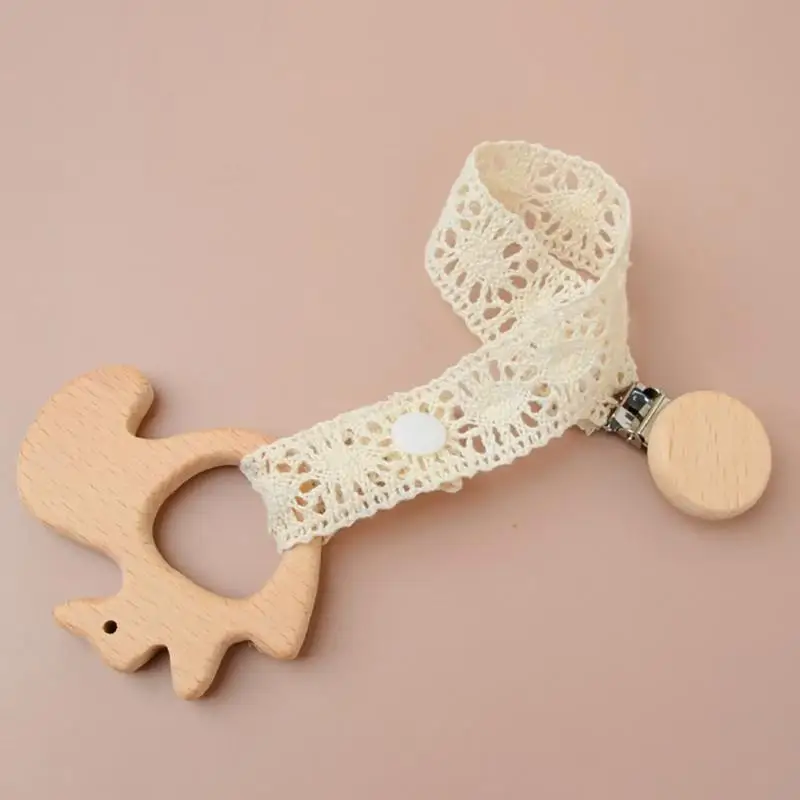 A5YC Baby Pacifier Clip Holder Chain, Lovely Lace Teething Toy Lanyard with Clip Designing for Soothers and Teethers