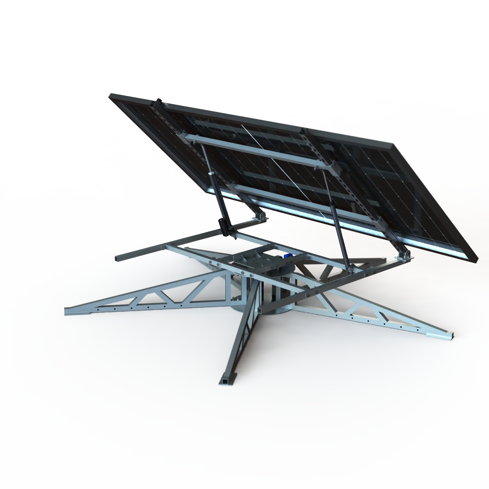 Solar Tracking Bracket Rack For Roof Mounting, Small Dual Axis Solar Tracker Auto Tracking Sun By Light Sensor Wind Resistance