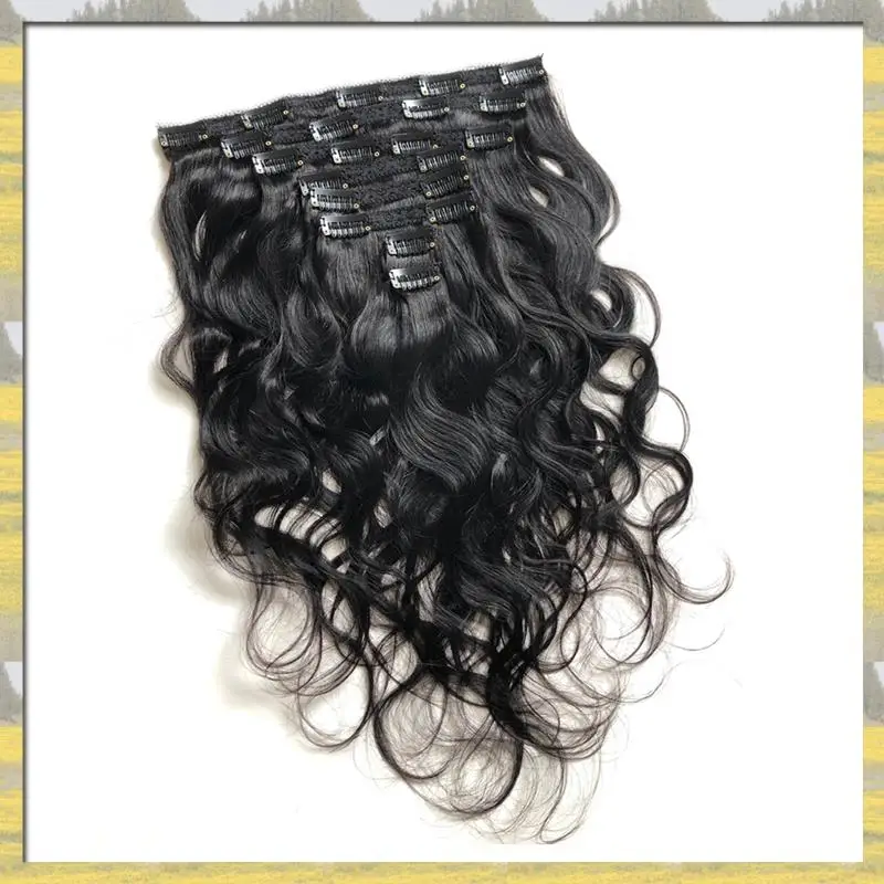 

Hot Sale Water Wave Clips In Hair Extensions Hair Natural Color Hair Wig Clip