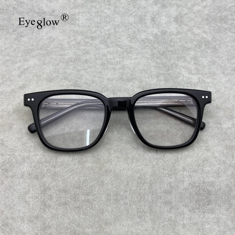 

Acetate Oversized Frame Glasses Luxury Designer Vintage Square Men's Eyeglasses Blue Light Blocking Lens Multifocal Eyewear Evan