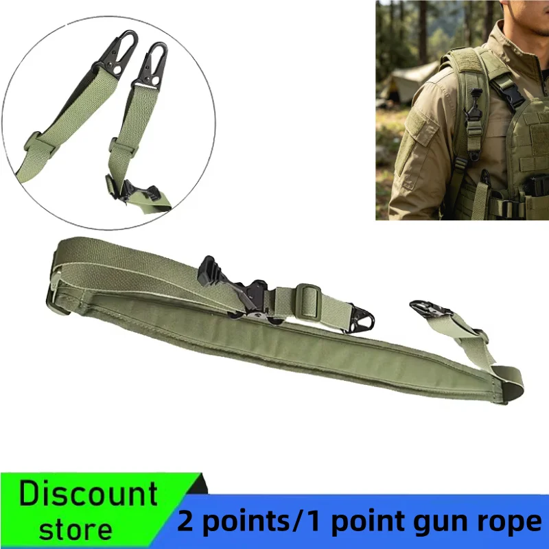 Taktischer Verstellbarer Tragegurt – Ein-/Zweipunkt-Multifunktions-Trainingsgurt, Verstärktes Nylon für Outdoor-Jagd, Camping, Wandern