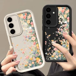 Shockproof Pink Flowers Case For Samsung Galaxy A55 A54 5G A35 A15 A34 A36 A26 A56 S25 S21 FE S22 S23 S24 Ultra Silicone Cover