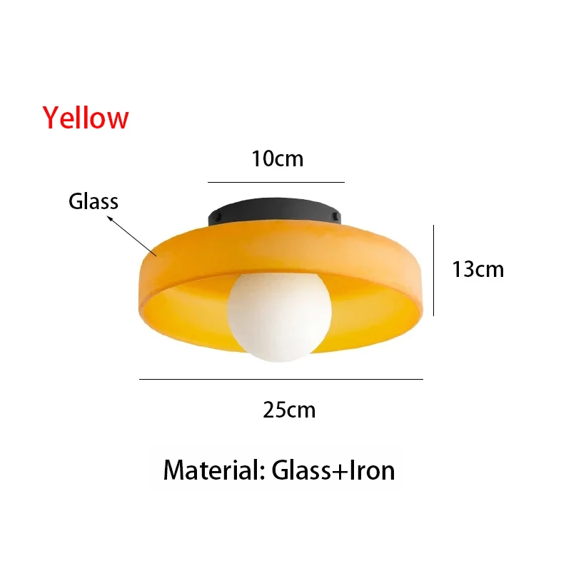 Modernvintage Glazen Plafondlamp Gang Gang Balkon Keuken Hal Licht Slaapkamer Plafondlamp Multi-Gekleurd Glas