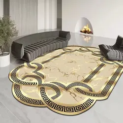 Tappeto dorato di lusso europeo soggiorno Decor divano tappeto grande moderno irregolare oro decorazione della casa salotto tavolini Mat milwauuremy