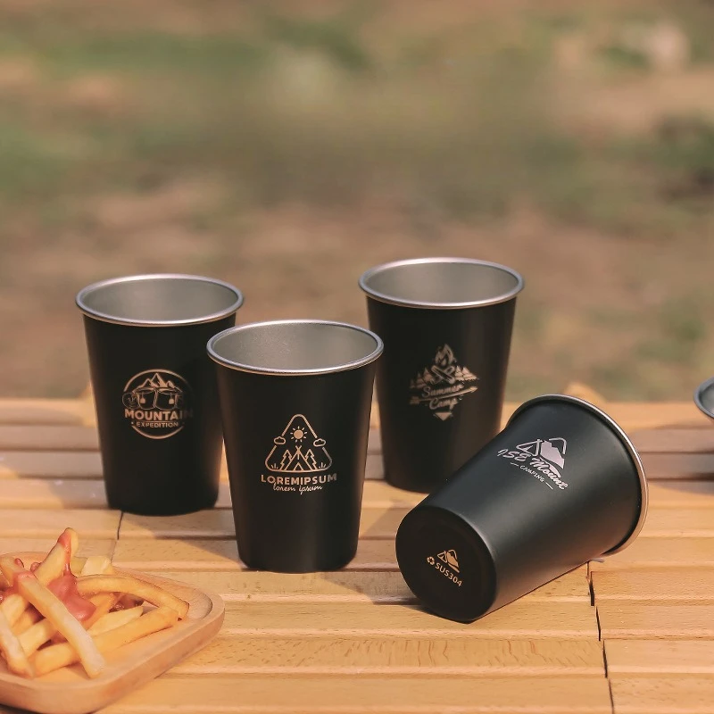 

4 шт., уличная чашка для воды из нержавеющей стали, чашка для молока, чашка Baijiu, Ins Wind, кофе, холодный напиток, чашка для кемпинга, пива, 350 мл