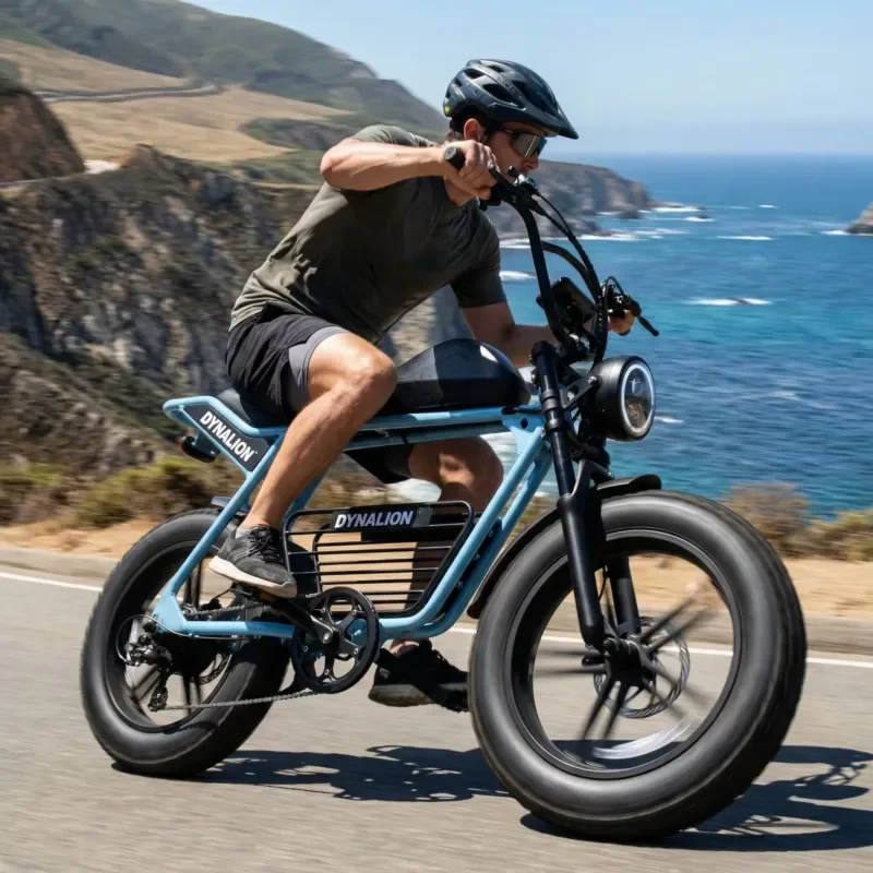 Retro electric bicycle with 48V 16Ah battery, high-speed wide-tire electric bicycle, suitable for riding along the beach