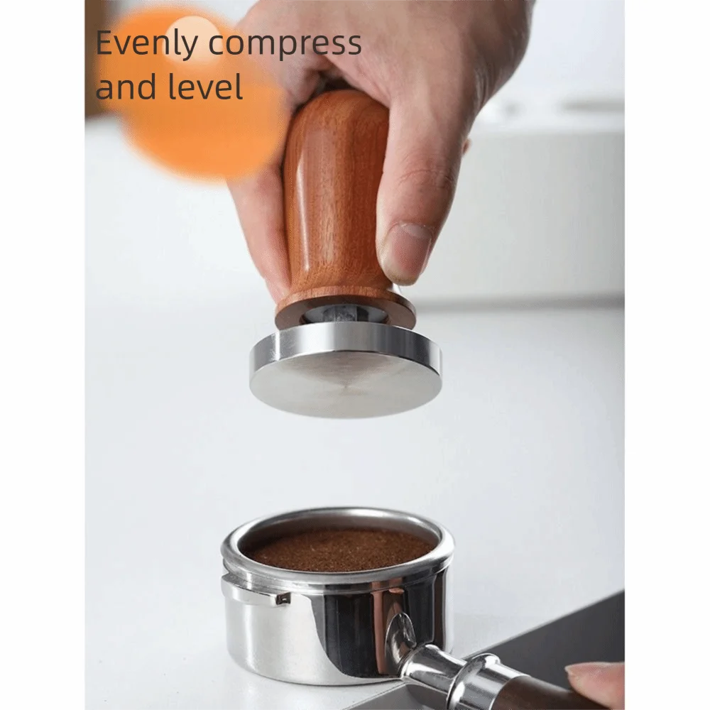 Stainless Steel Base Coffee Tamper 51/53/58mm Flat Bottom Coffee Powder Press Constant Pressure Detachable Coffee Leveler