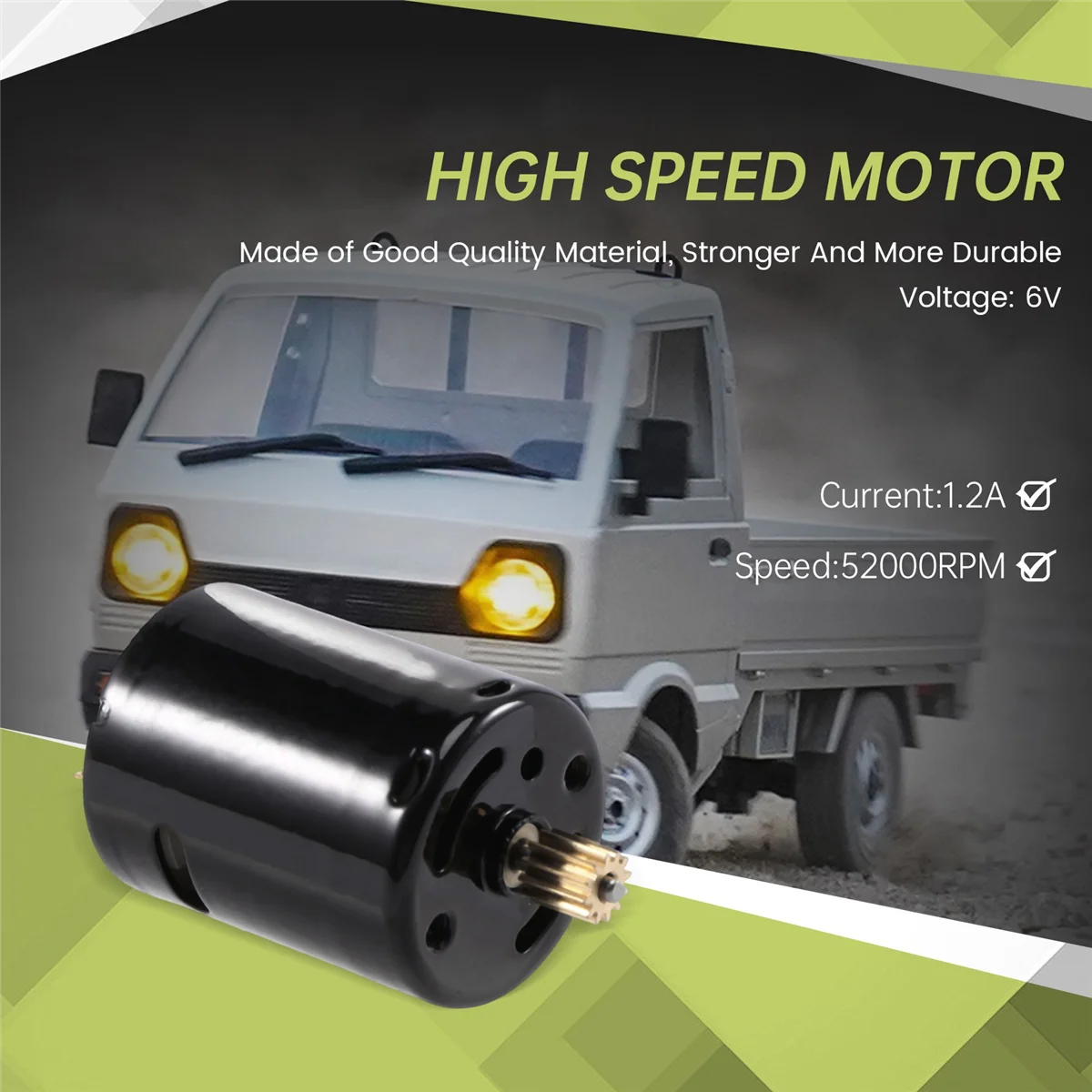 RC سيارة 6 فولت 370 نحى المحرك ل WPL C14 C24 C34 B14 B24 B16 B36 1/16 مركبة يتم التحكم بها عن بُعد سيارة ترقية أجزاء الملحقات #4