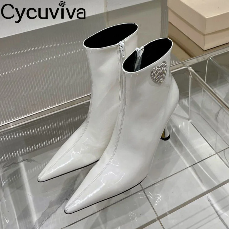 

Pointy Toe Mid Calf Boots For Women Square Heel Motorcycle Boots Designer Chelsea Boots Winter Embroidered Leather Boots Women