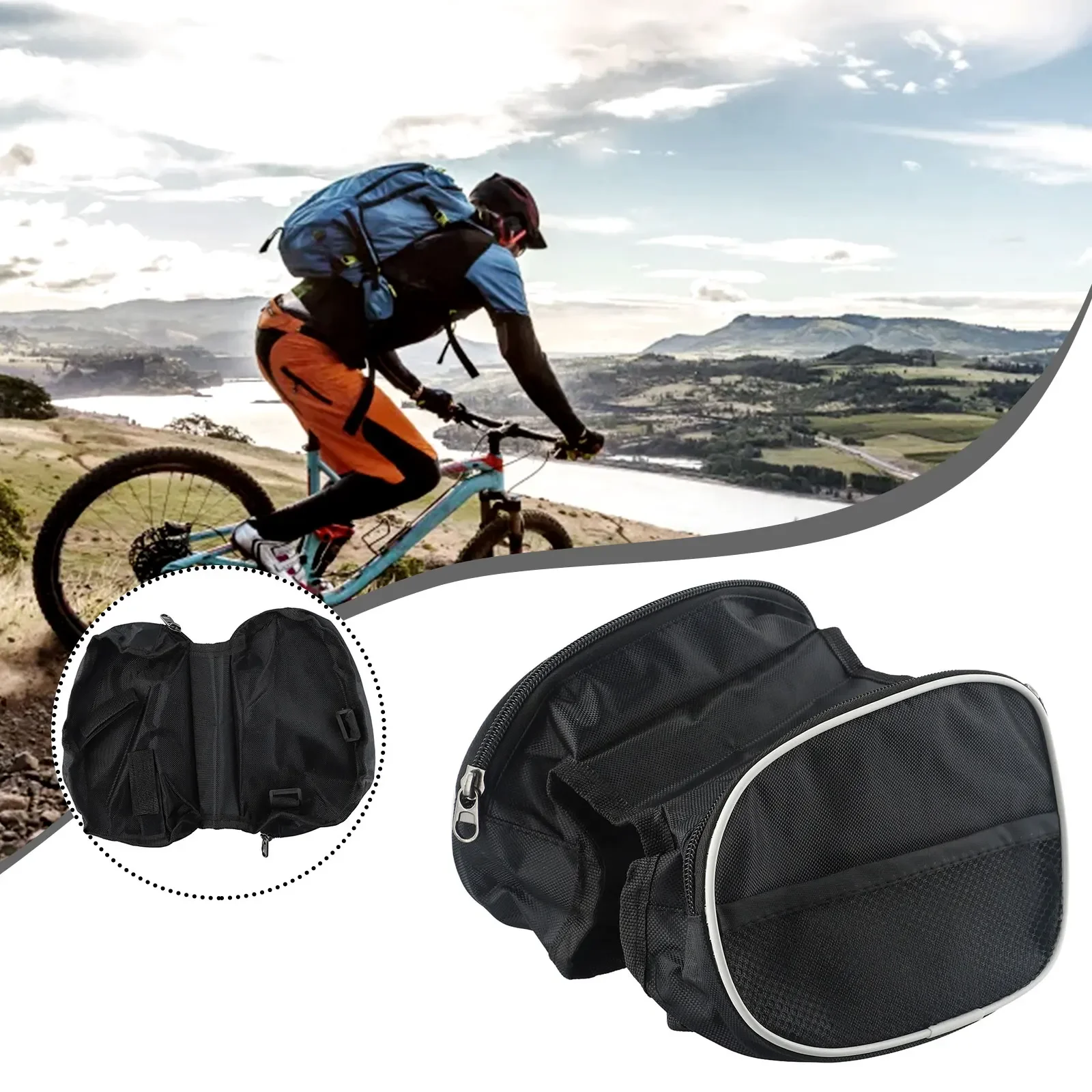 Saddle Bag Front Beam Bag Storage Bag Storage Case Storage Holder Super Capacity Upper Tube Tool Bag With Reflective Strip