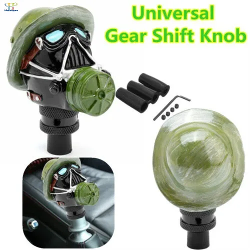 Universal Car Skull Head Manual Gear Stick Shift Knob Shifter Lever & 3 hoses