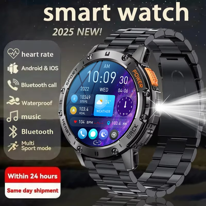 

2025 Новые мужские умные часы 5.0 Bluetooth Call 1,43-дюймовый AMOLED HD-экран Разрешение 466*466, подходит для часов Huawei