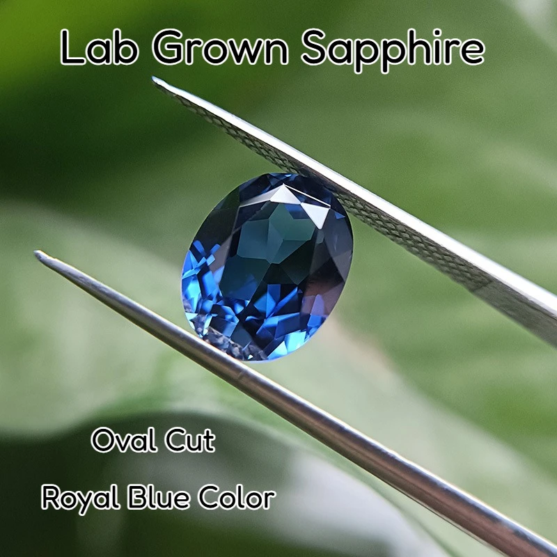 

Выполненный в лаборатории сапфир королевского синего цвета овальной огранки Доступные драгоценные камни для настройки ювелирных изделий и индивидуального дизайна на выбор Сертификат AGL
