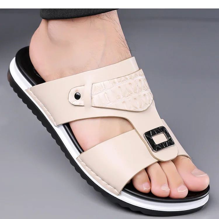 Herren-Sommer-Slipper, bequem, atmungsaktiv, modisch, schlicht, für den Außenbereich, verschleißfest, weiche Unterseite, lässige Sandalen-DH5306 – Detail 8