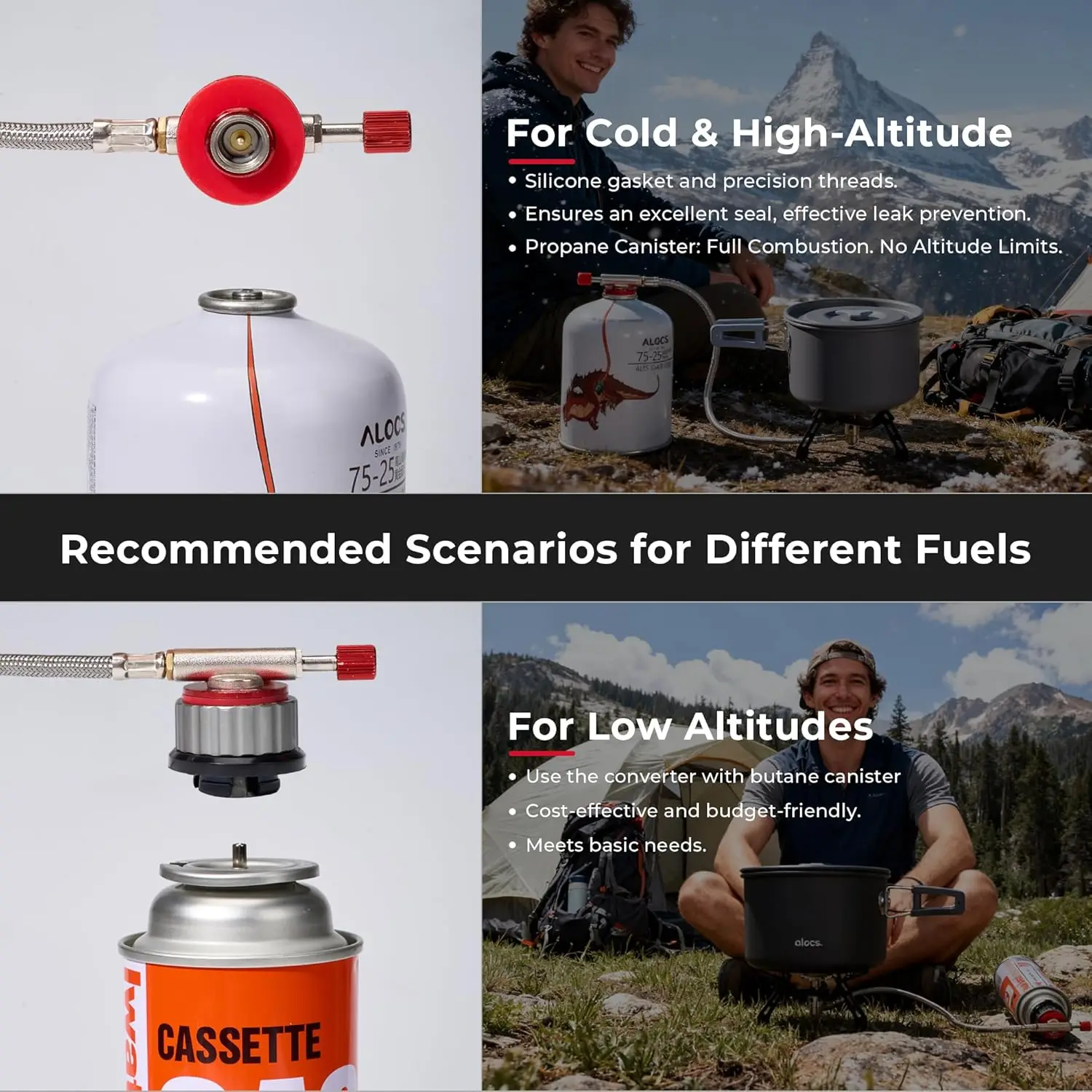 Réchaud de randonnée Portable 2800W avec allumage, réchaud de Camp pliable, adaptateur Butane, sac de transport pour randonnée, Camping, pique-nique, Emer