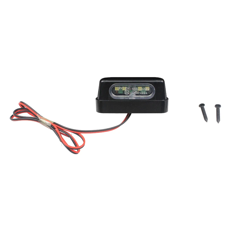 12V Universal Motorcycle Rear License Plate Light With E-Mark Certification, 4-LED Illumination, 0.2W Power Consumption
