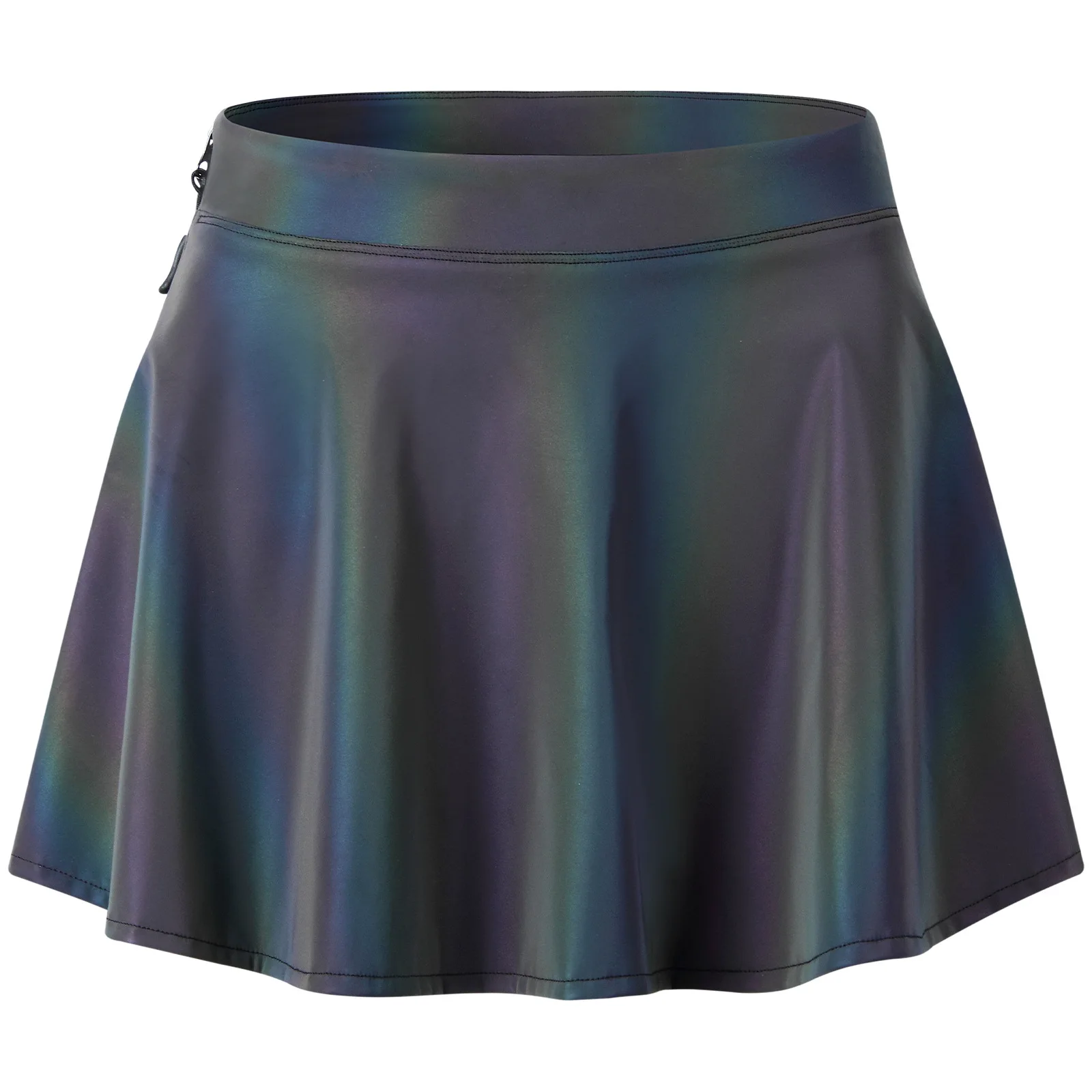 WOSAWE Women's Reflective A-Line Skirt Motorcycle Riding JK Wrap Skirt Lightweight Summer Streetwear