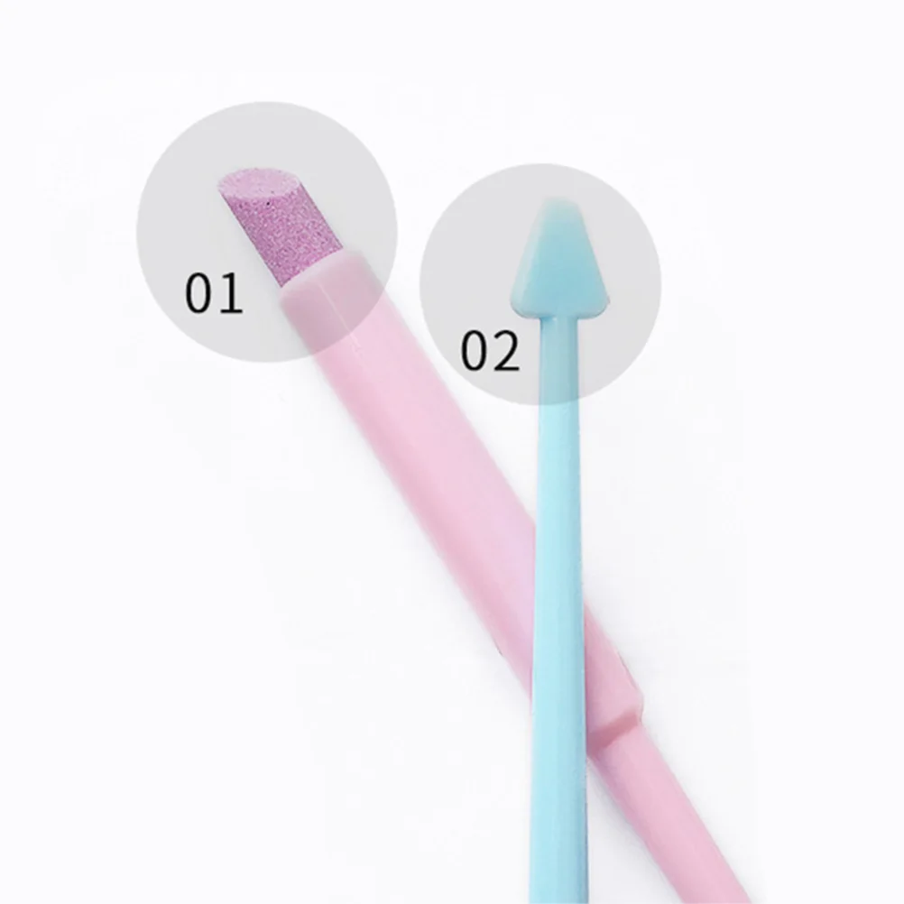 

6pcs Art Tools Pen Shape Cuticle Stick Durable Nail Sanding File For Natural False Nails Nail File Buffer Stick
