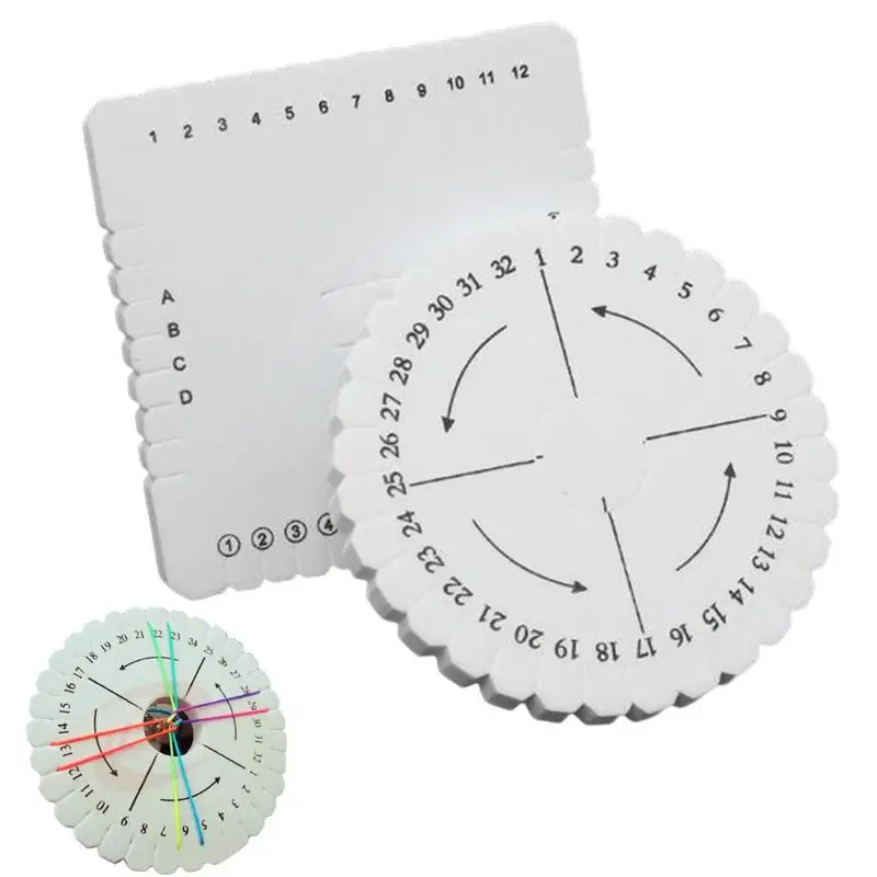 2Pcs Braiding Disk Round Square Kumihimo Beading Cord Disc Braiding Braided Plate DIYs Bracelet Loom Weaving Board