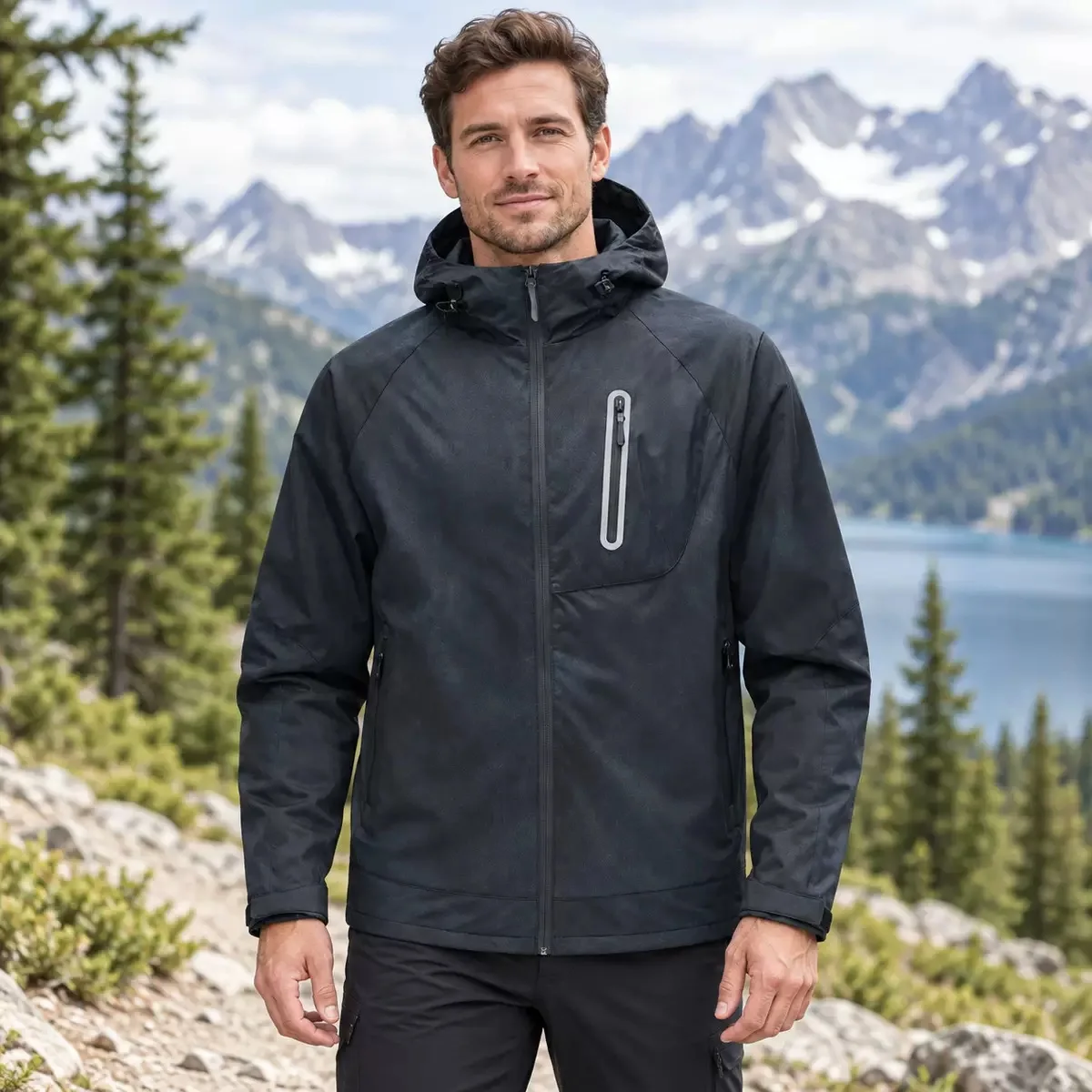 Autumn and Winter Outdoor Sports Hiking Cycling Thickened Warm Hooded Jacket Men's Casual Loose High Quality Plus Size Jacket