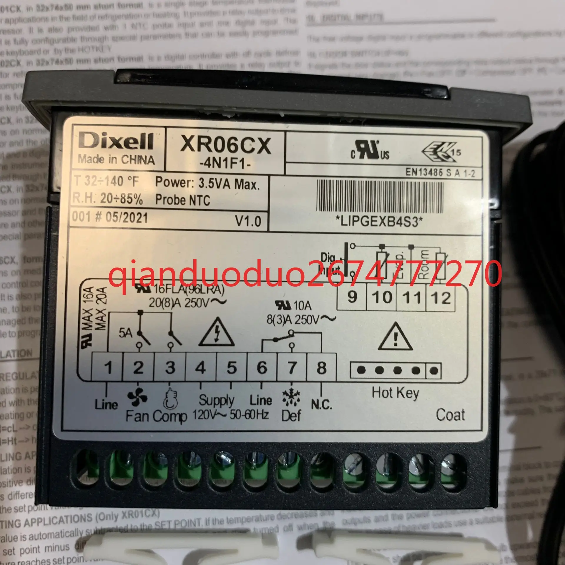 

Thermostat XR06CX-4N1F1 110V
