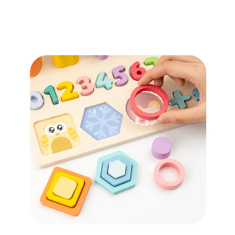 Multifunktionales logarithmisches Holzbrett, Farbe, Form, kognitive Übereinstimmung, numerische Berechnung, Angeln, Kinderspielzeug