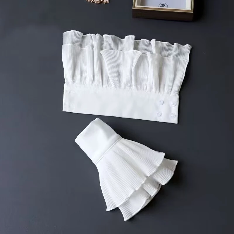 Diy nail art photo background for take picture decor white detachable double layer ruffles flared sleeves Manicure Accessories