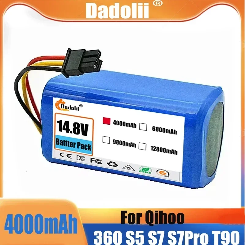 14.4V 4000mAh Replacement Battery for Qihoo 360 S5 S7 S7Pro T90 X9 Robotic Vacuum CleanerHigh-Capacity Long-Lasting Power Supply