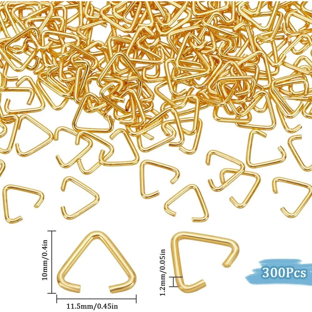 1 صندوق 300 قطعة مثلث مفتوح الانتقال خواتم 12 مللي متر الحديد قرصة كليب الكفالات شنق قطرات قرصة الكفالات موصلات ربط حلقة القفز