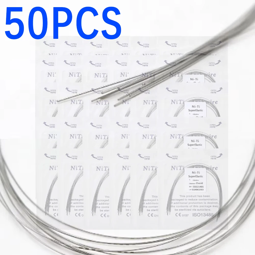 5 Pack Orthodontic NiTi Archwires Round and Rectangular Stainless Steel Dental Braces Wires for Orthodontic Treatment