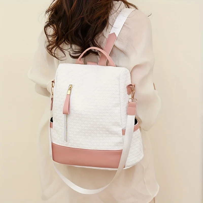Stylish women\'s bag with anti-theft design can be worn diagonally on one shoulder when going shopping