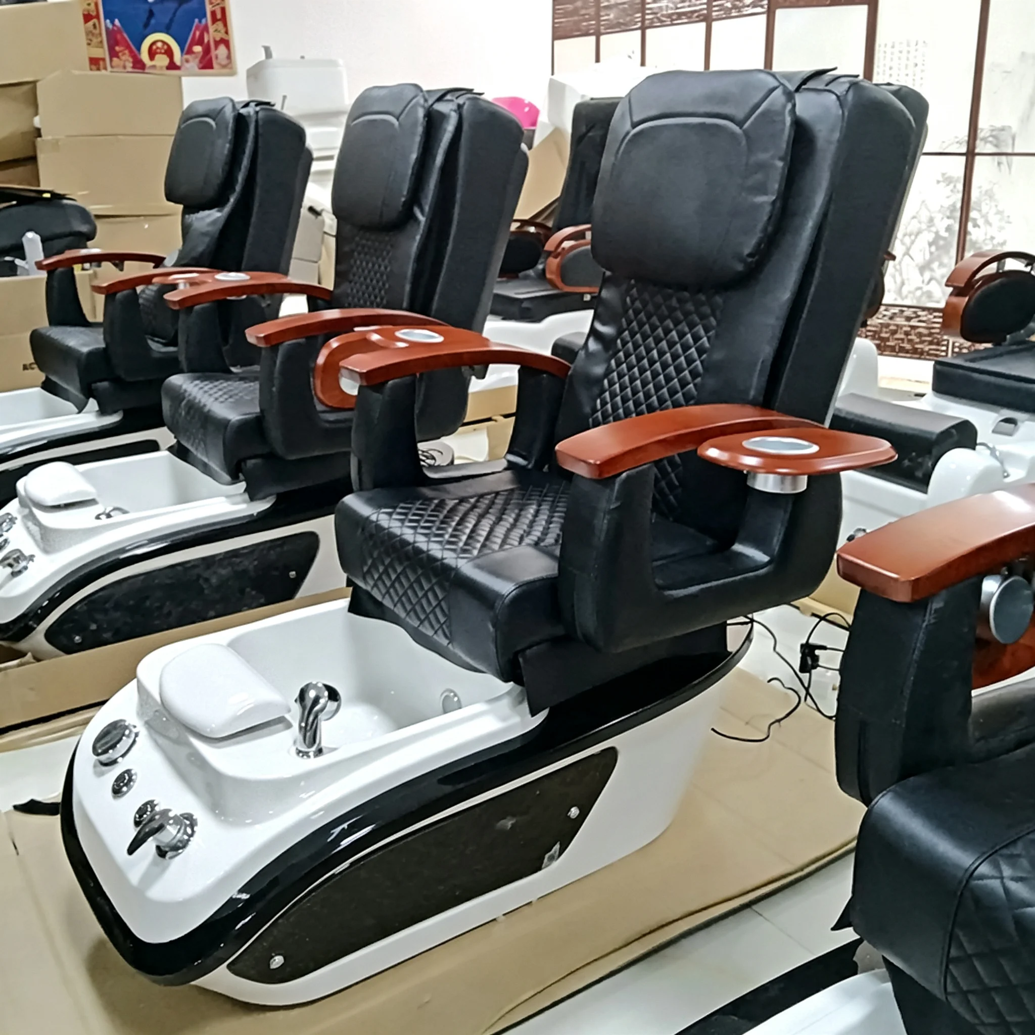 Premium Electric Massage Pedicure Chair Remote Control Heated Foot Spa Hydrotherapy Professional Nail Salon Beauty Furniture 2