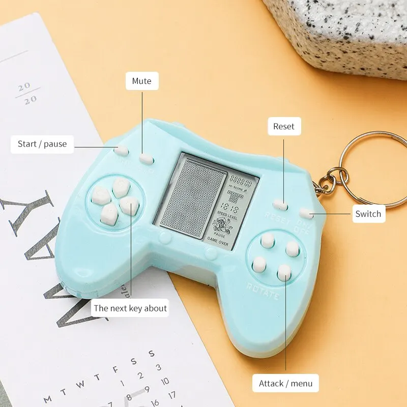 Mini Handheld Game Console com Chaveiro, Game Console Retro Portátil, 1 PC