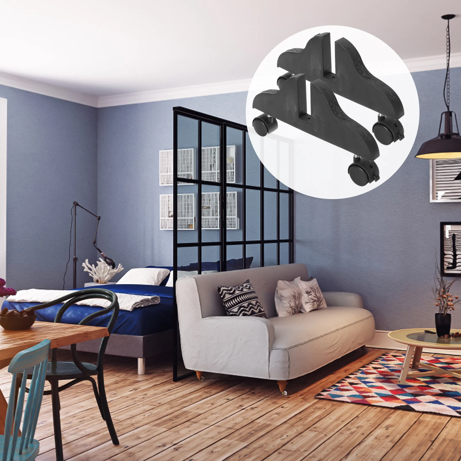 

2Pcs Mobile Door Base Thickened Divider Stand Screen Feet for Home Office Room Divider Clips Privacy Screen Holder