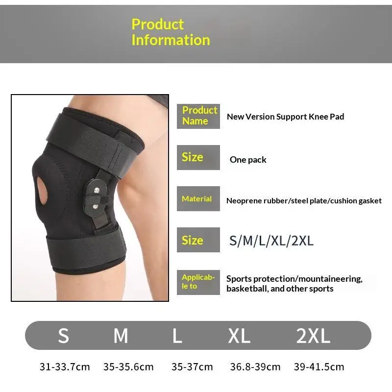 Sport-Knieschoner für Knieschmerzen, Meniskusriss, Verletzungsrehabilitation mit seitlichen Stabilisatoren, Patella-Gel-Knieunterstützung, Kompressionsmanschette – Detail 7