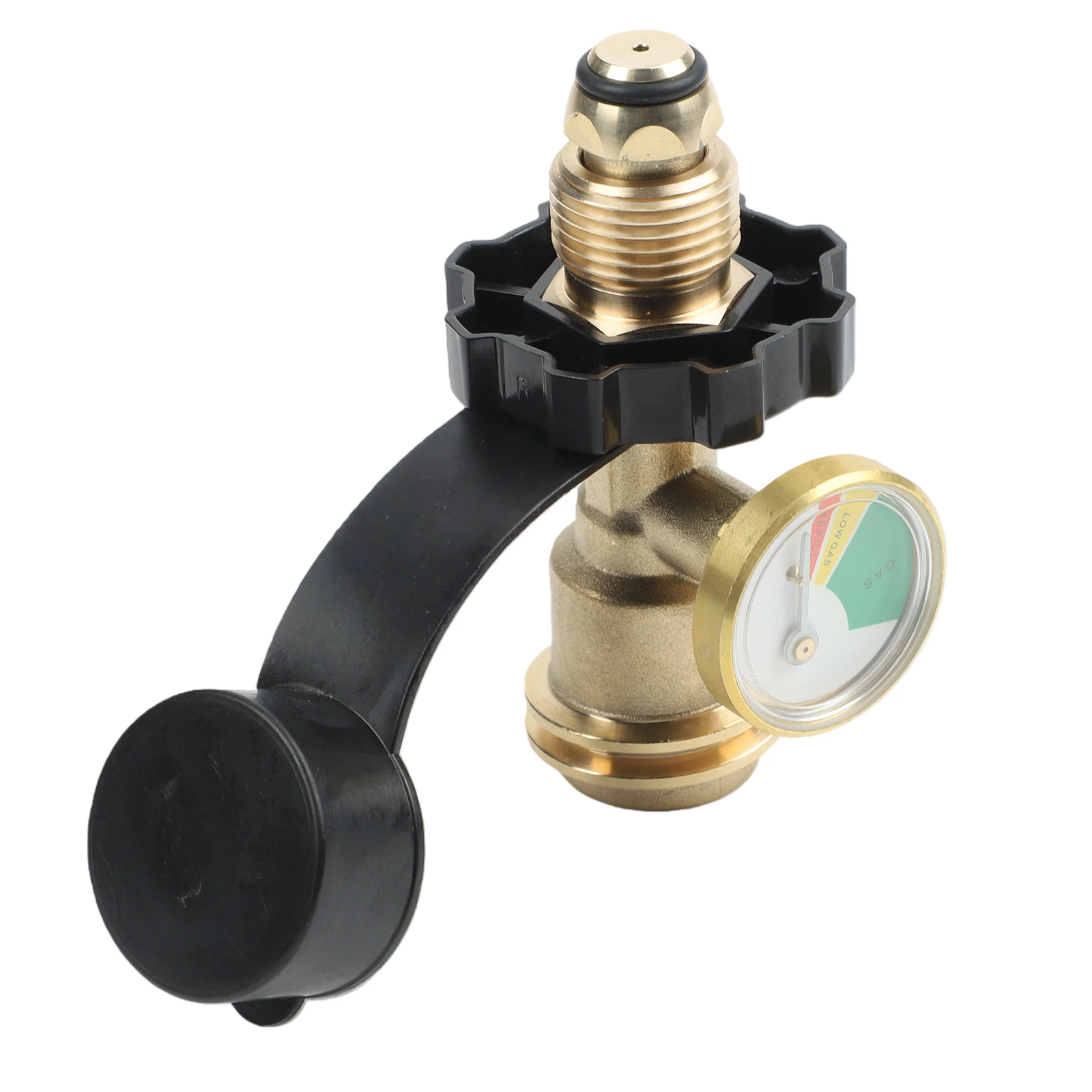 Multi Part Propane Connector with Pressure Gauge for Customizable Setup in Outdoor Cooking and Heating Applications