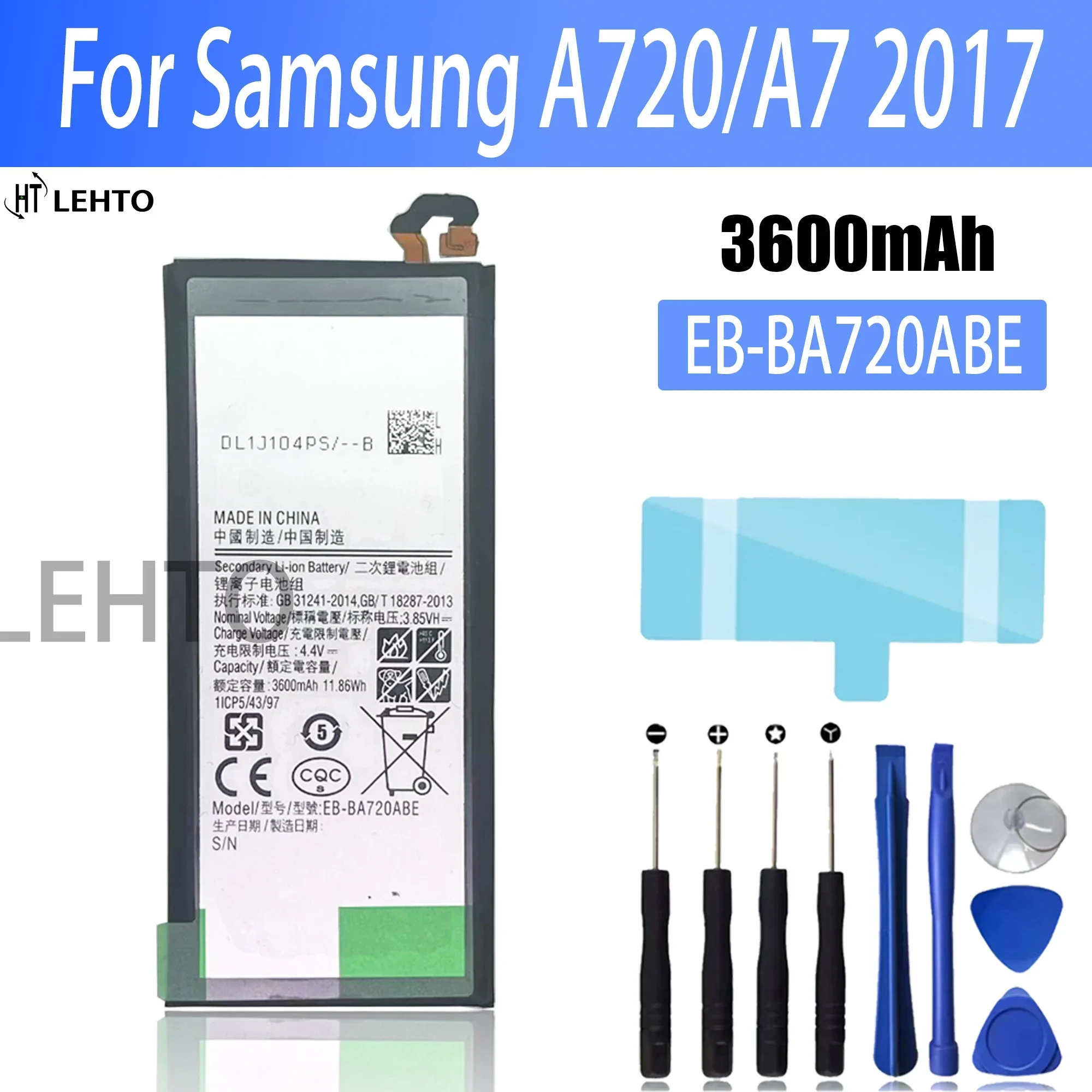 100%  EB-BA720ABE 3600mAh Battery For Samsung Galaxy A7 2017 version A720 SM-A720 A720F SM-A720S A720F/DS